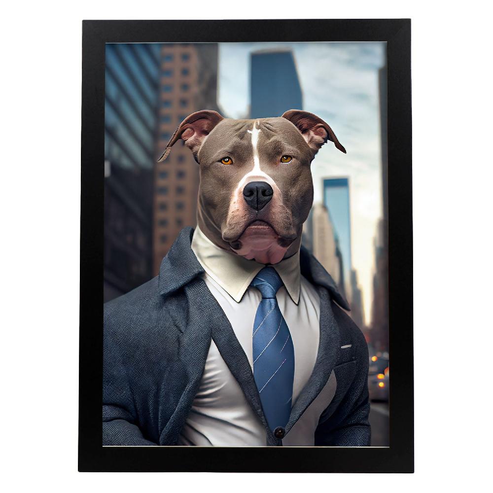 nacnic Lámina Nacnic de Staffordshire Terrier Americano con Ropa Humana en Color