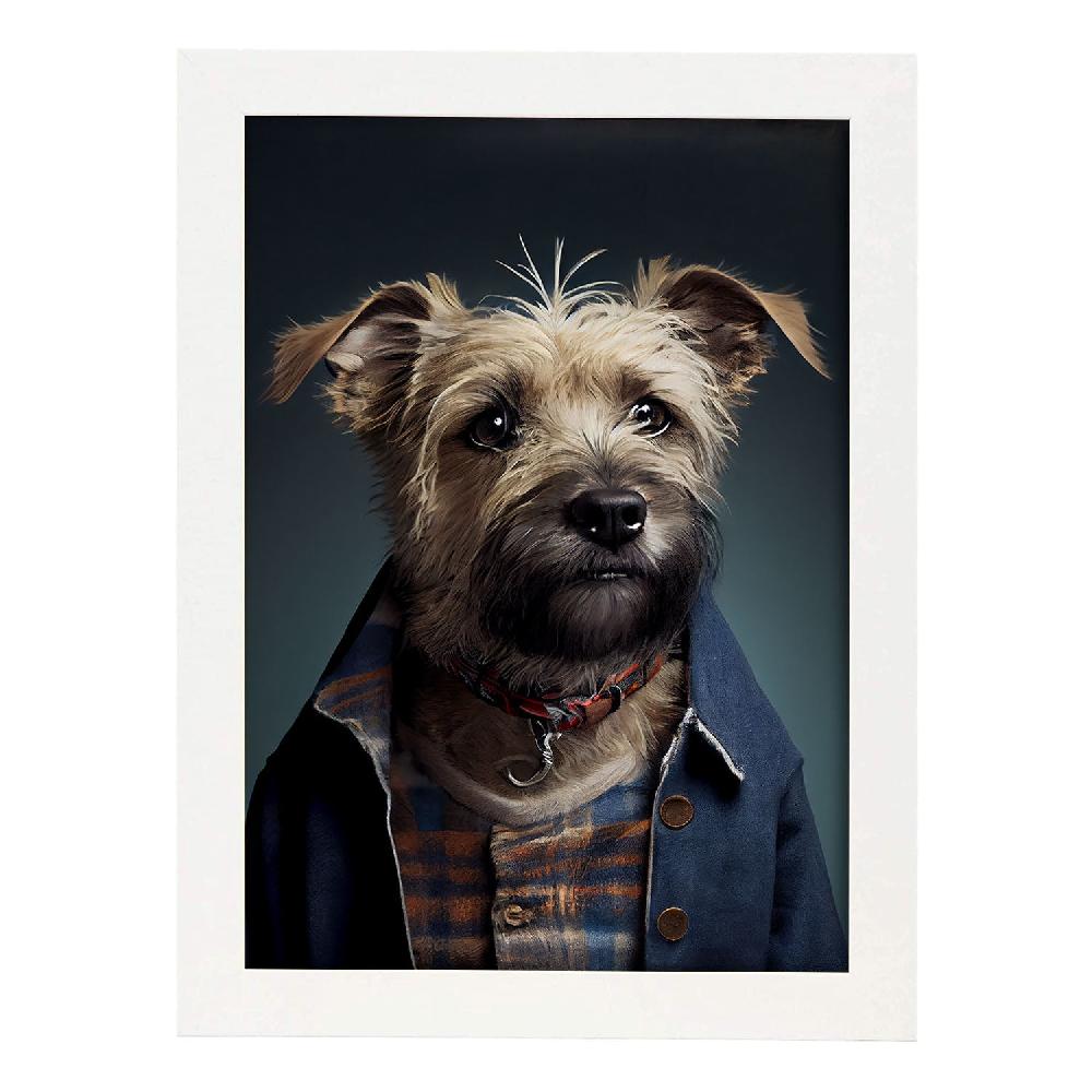 Nacnic Lámina Nacnic De Terrier De La Frontera Vestido De Humano