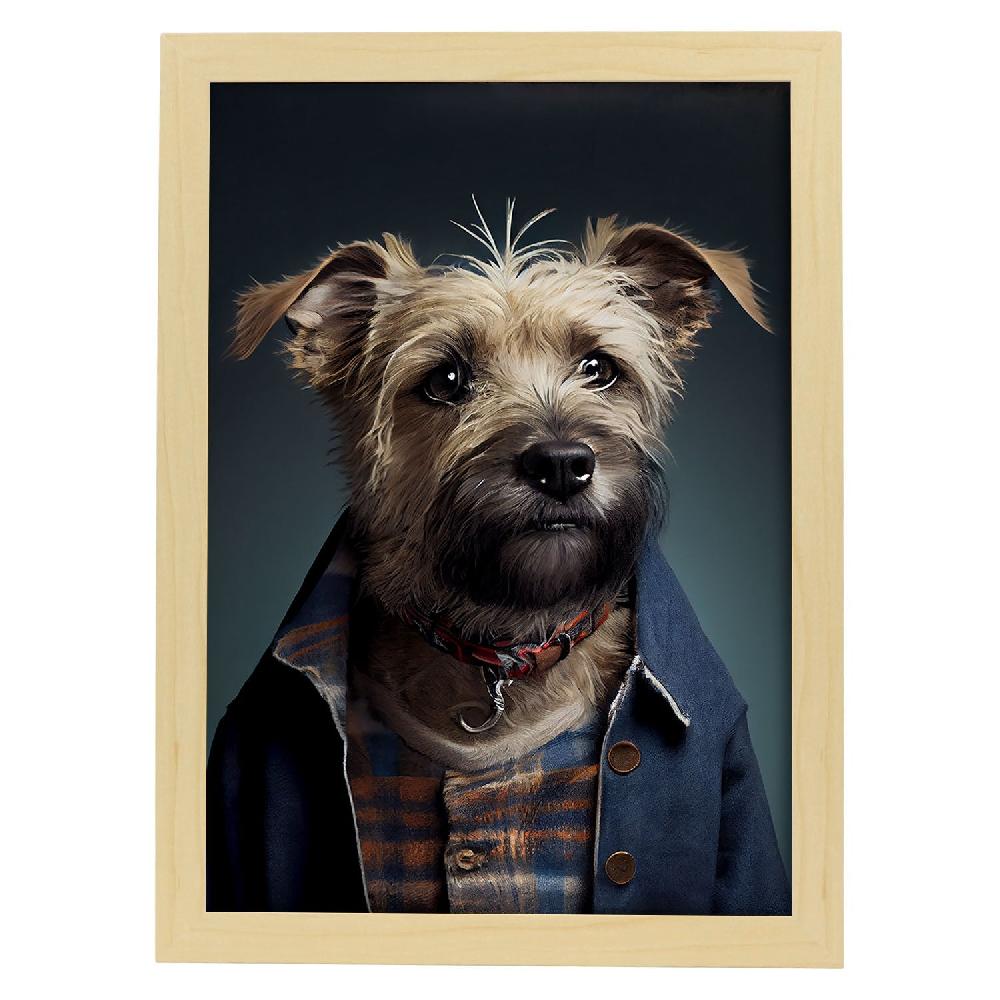 Nacnic Lámina Nacnic De Terrier De La Frontera Vestido De Humano