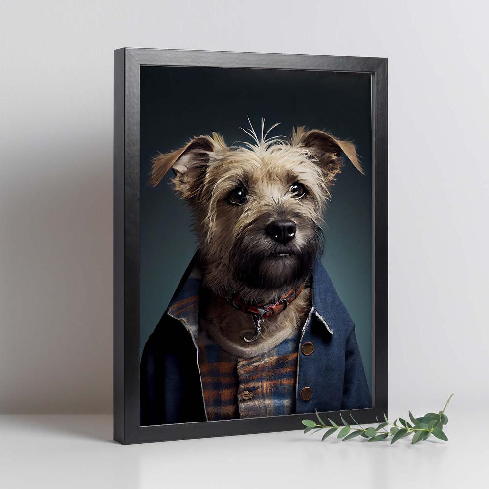 Nacnic Lámina Nacnic De Terrier De La Frontera Vestido De Humano