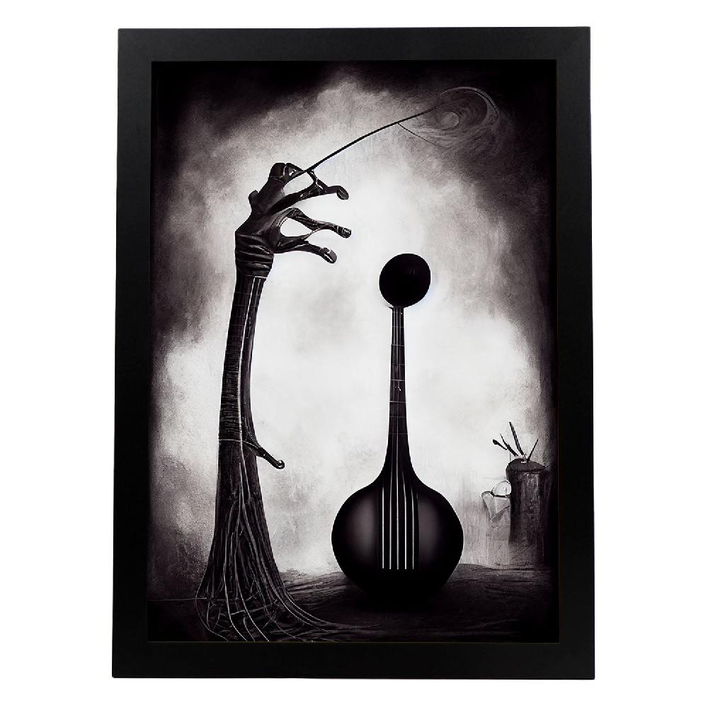 nacnic Lámina Nacnic de Violín Práctico al estilo T. Burton en Arte Gótico y Oscuro