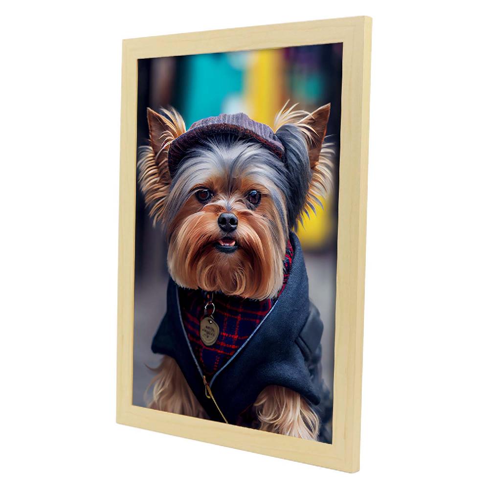 Nacnic Lámina Nacnic De Yorkshire Terrier Con Ropa Humana En Fotografía A Color