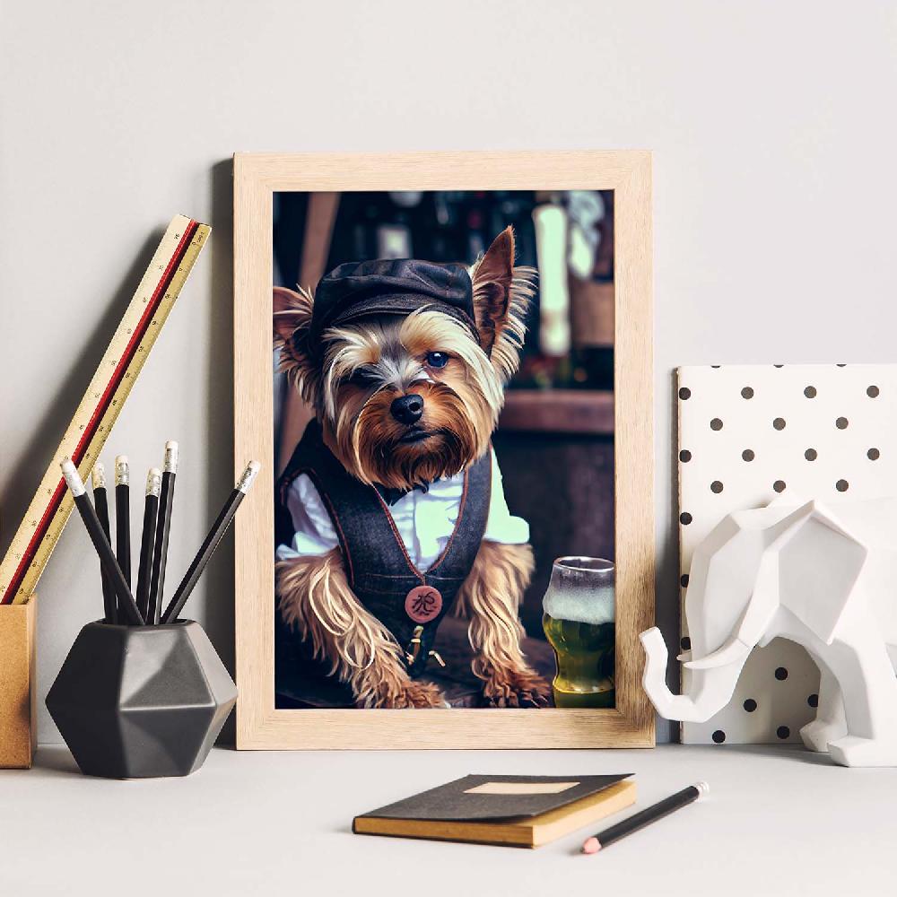 Nacnic Lámina Nacnic De Yorkshire Terrier En Estilo Fotografía A Todo Color