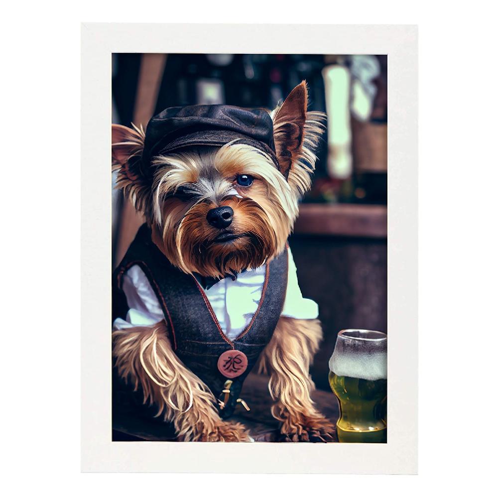 Nacnic Lámina Nacnic De Yorkshire Terrier En Estilo Fotografía A Todo Color