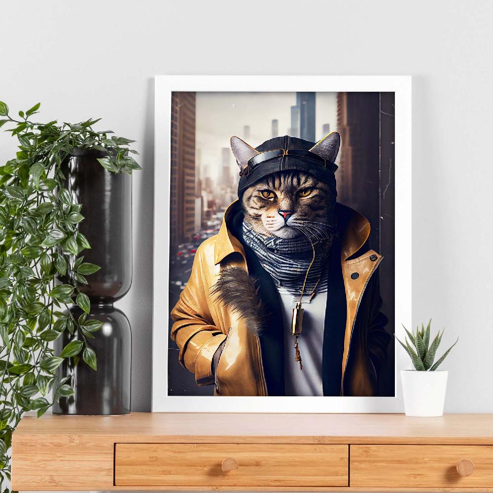 Nacnic Lámina Nacnic Gato Habana Valiente En Estilo Fotografía Colorida