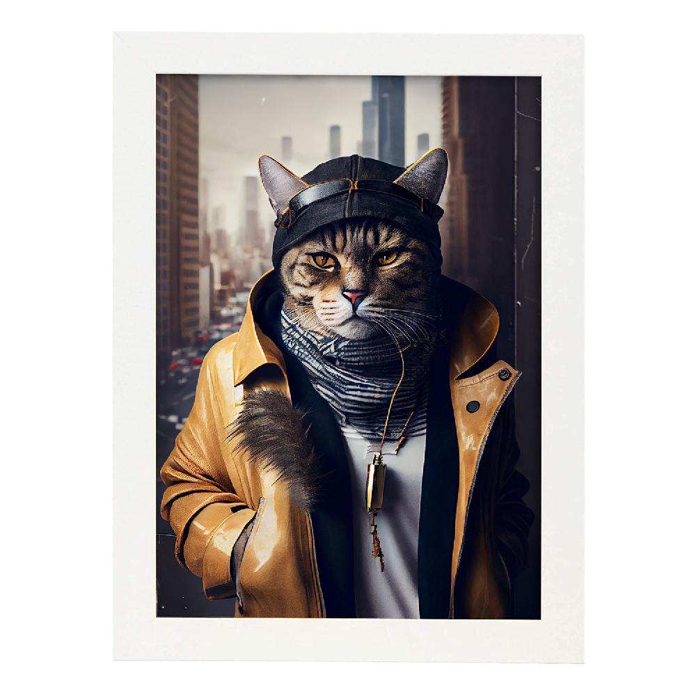 Nacnic Lámina Nacnic Gato Habana Valiente En Estilo Fotografía Colorida
