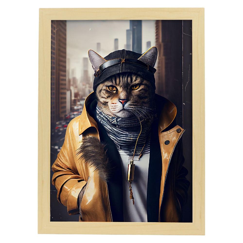 Nacnic Lámina Nacnic Gato Habana Valiente En Estilo Fotografía Colorida