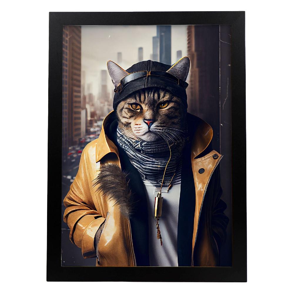 nacnic Lámina Nacnic Gato Habana Valiente en Estilo Fotografía Colorida