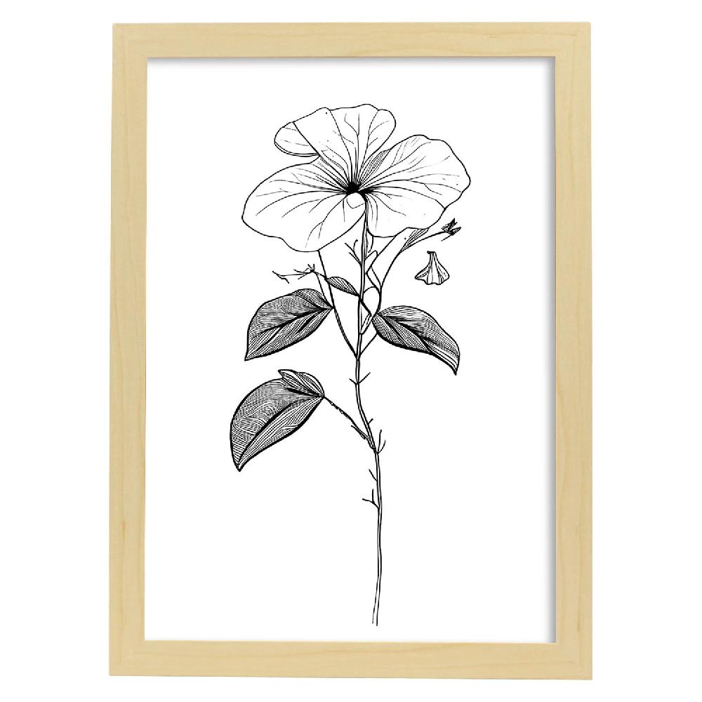 Nacnic Lámina Nacnic Impatiens Arte Minimalista Lineal_2
