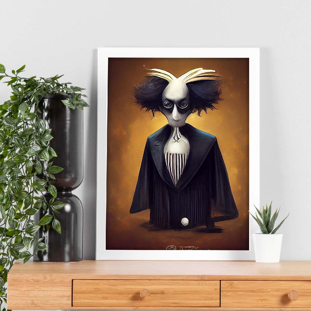 Nacnic Lámina Nacnic Juez Encantador Al Estilo T. Burton En Arte Gótico Y Oscuro