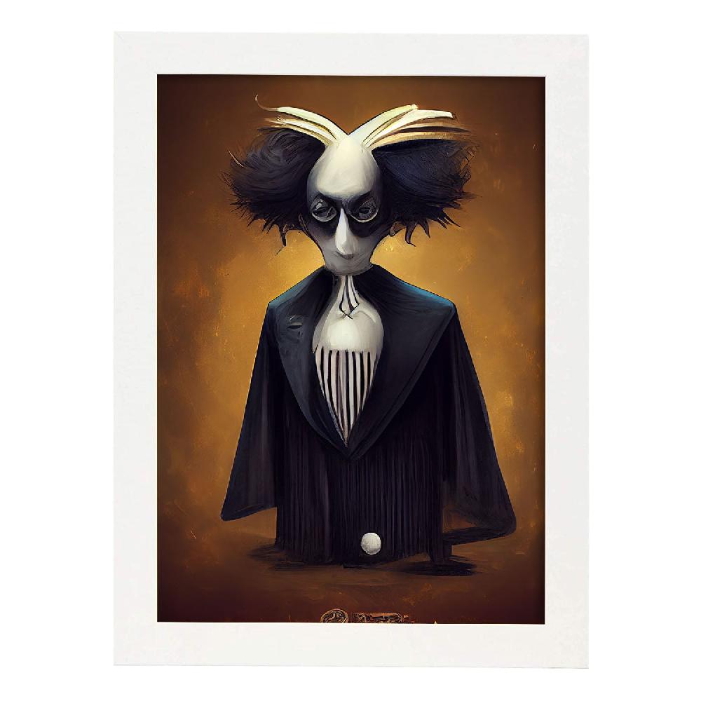 Nacnic Lámina Nacnic Juez Encantador Al Estilo T. Burton En Arte Gótico Y Oscuro