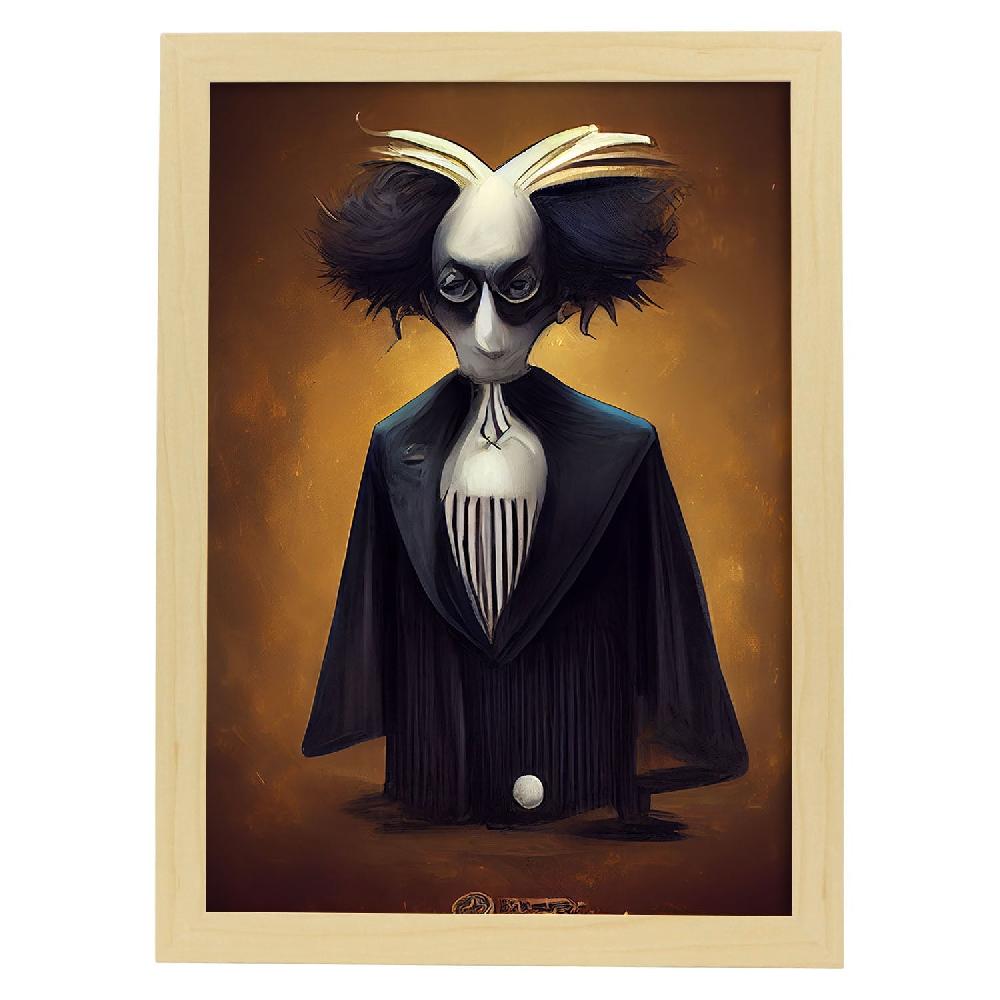 Nacnic Lámina Nacnic Juez Encantador Al Estilo T. Burton En Arte Gótico Y Oscuro