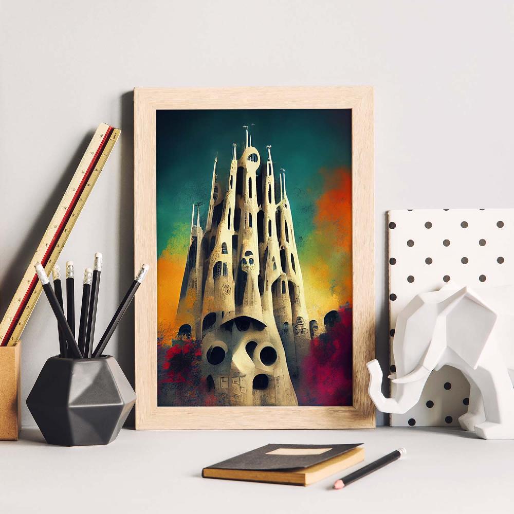 Nacnic Lámina Nacnic La Sagrada Familia Estilo T. Burton