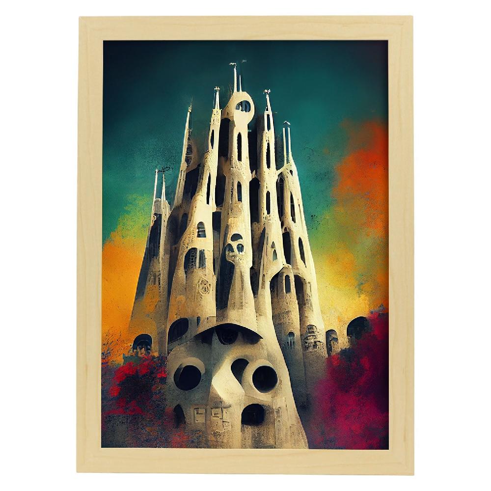 Nacnic Lámina Nacnic La Sagrada Familia Estilo T. Burton