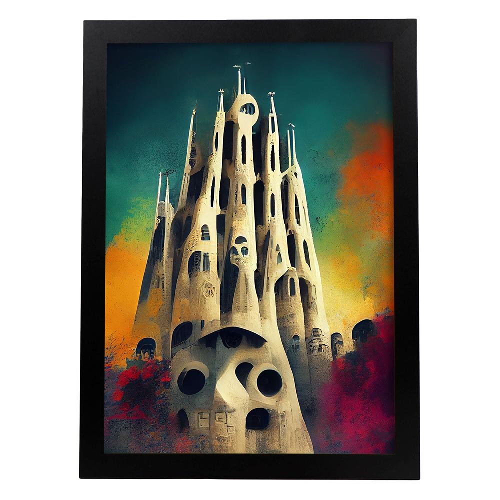 nacnic Lámina Nacnic La Sagrada Familia Estilo T. Burton