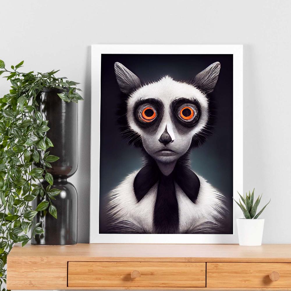 Nacnic Lámina Nacnic Lemur Valiente Estilo T. Burton