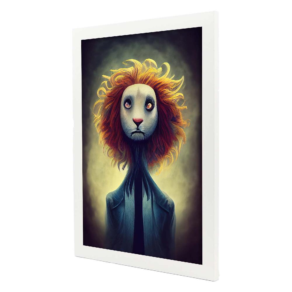 Nacnic Lámina Nacnic León Dinámico Estilo T. Burton En Arte Gótico Y Oscuro