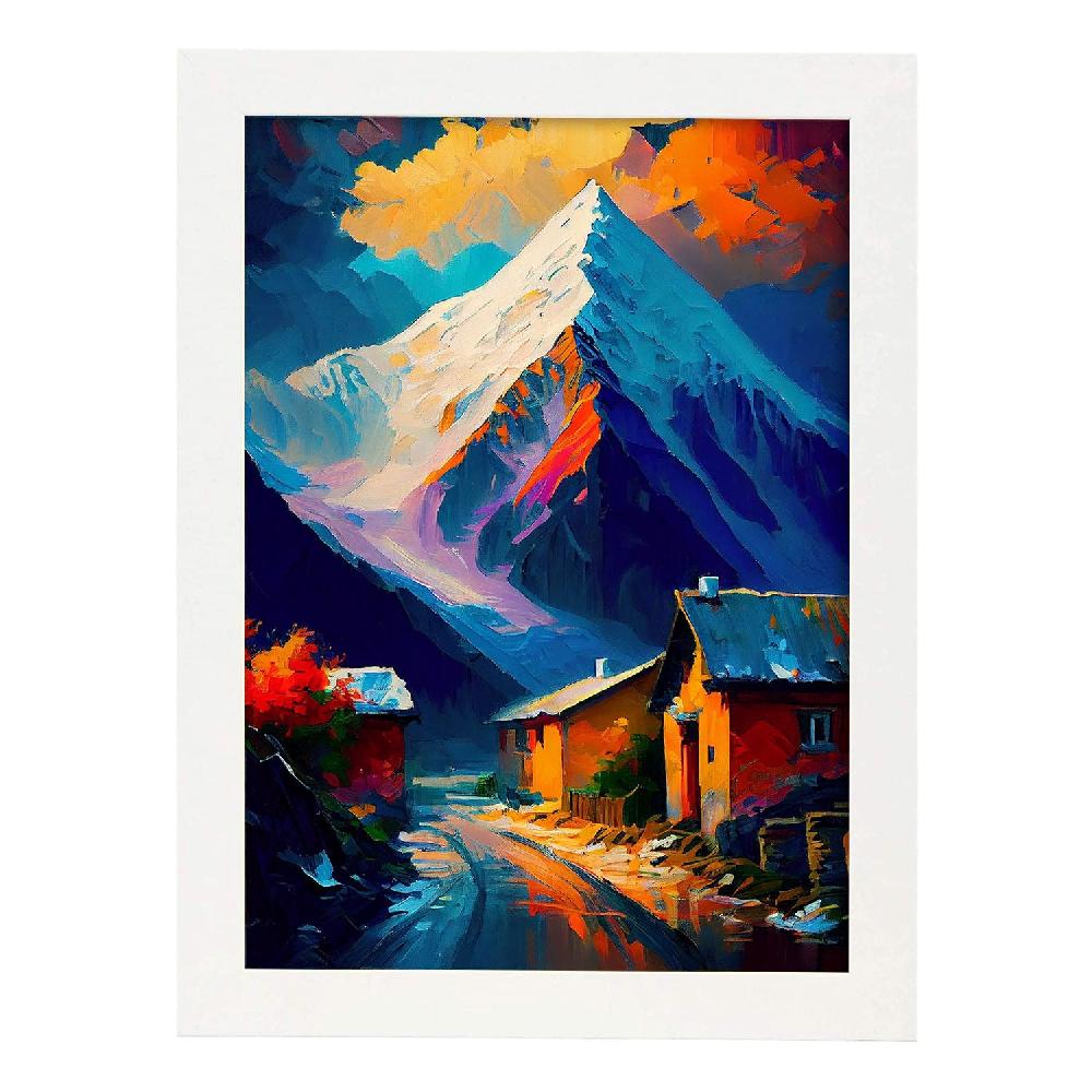 Nacnic Lámina Nacnic Lhotse Pintura Al óleo Colorida Happy Co