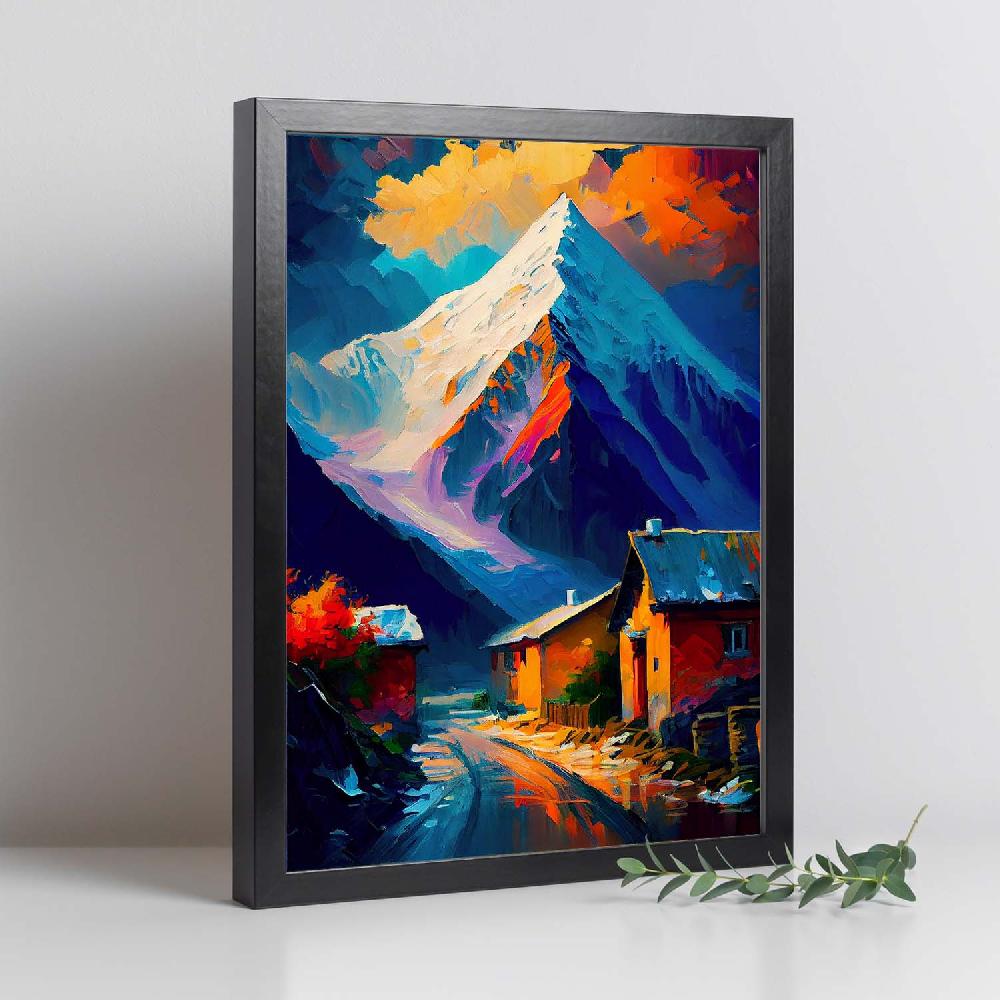 Nacnic Lámina Nacnic Lhotse Pintura Al óleo Colorida Happy Co