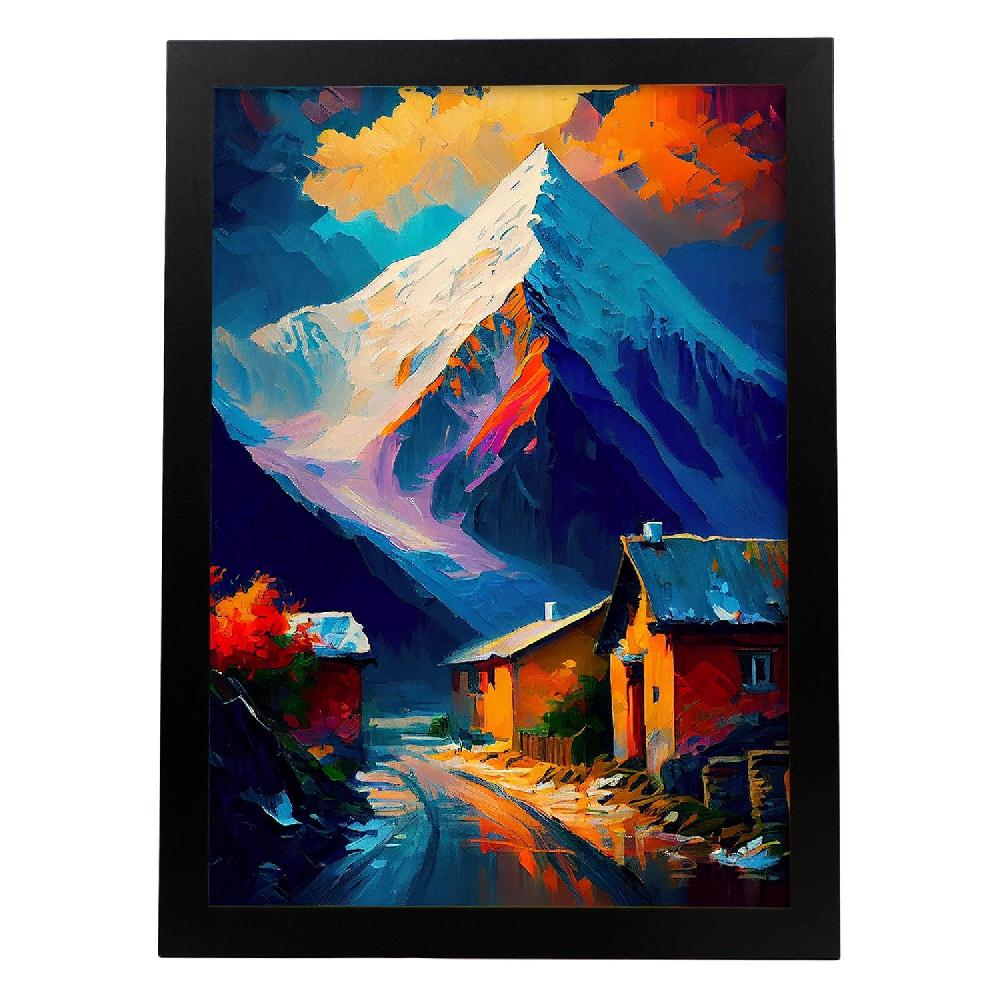 nacnic Lámina Nacnic Lhotse Pintura al óleo Colorida Happy Co