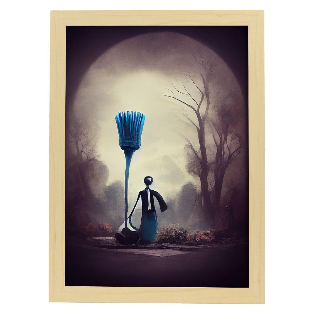 Nacnic Lámina Nacnic Limpiador Empático Estilo T. Burton Arte Gótico Y Oscuro
