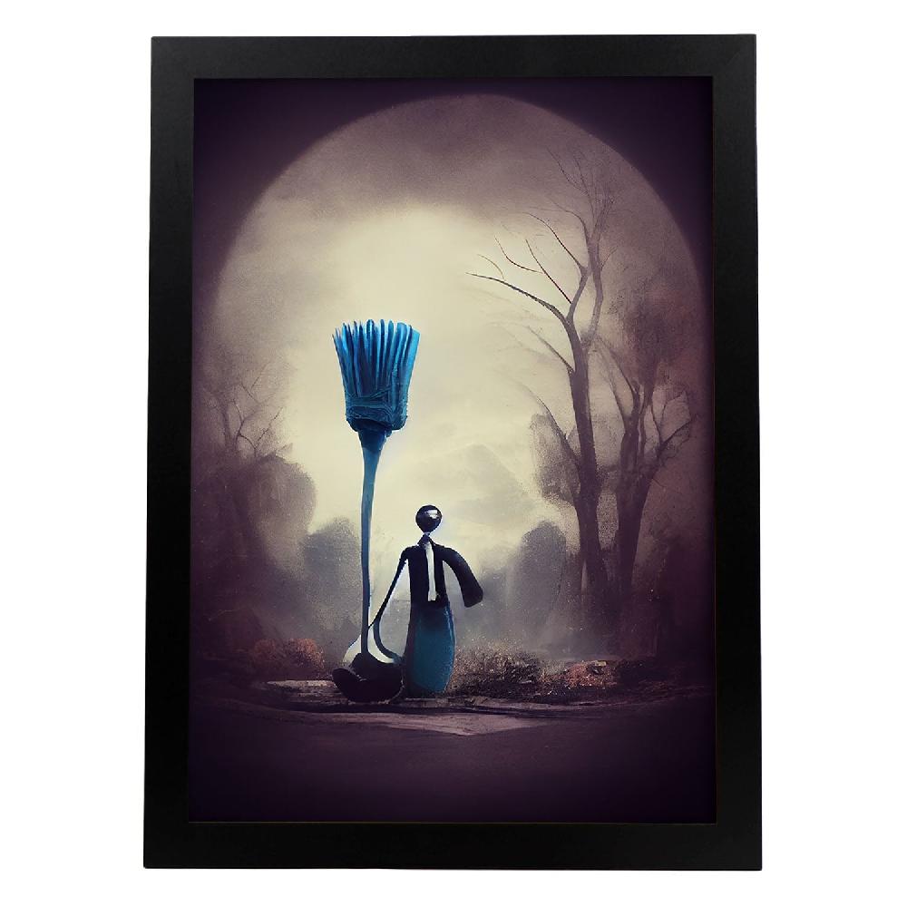 nacnic Lámina Nacnic Limpiador Empático Estilo T. Burton Arte Gótico y Oscuro