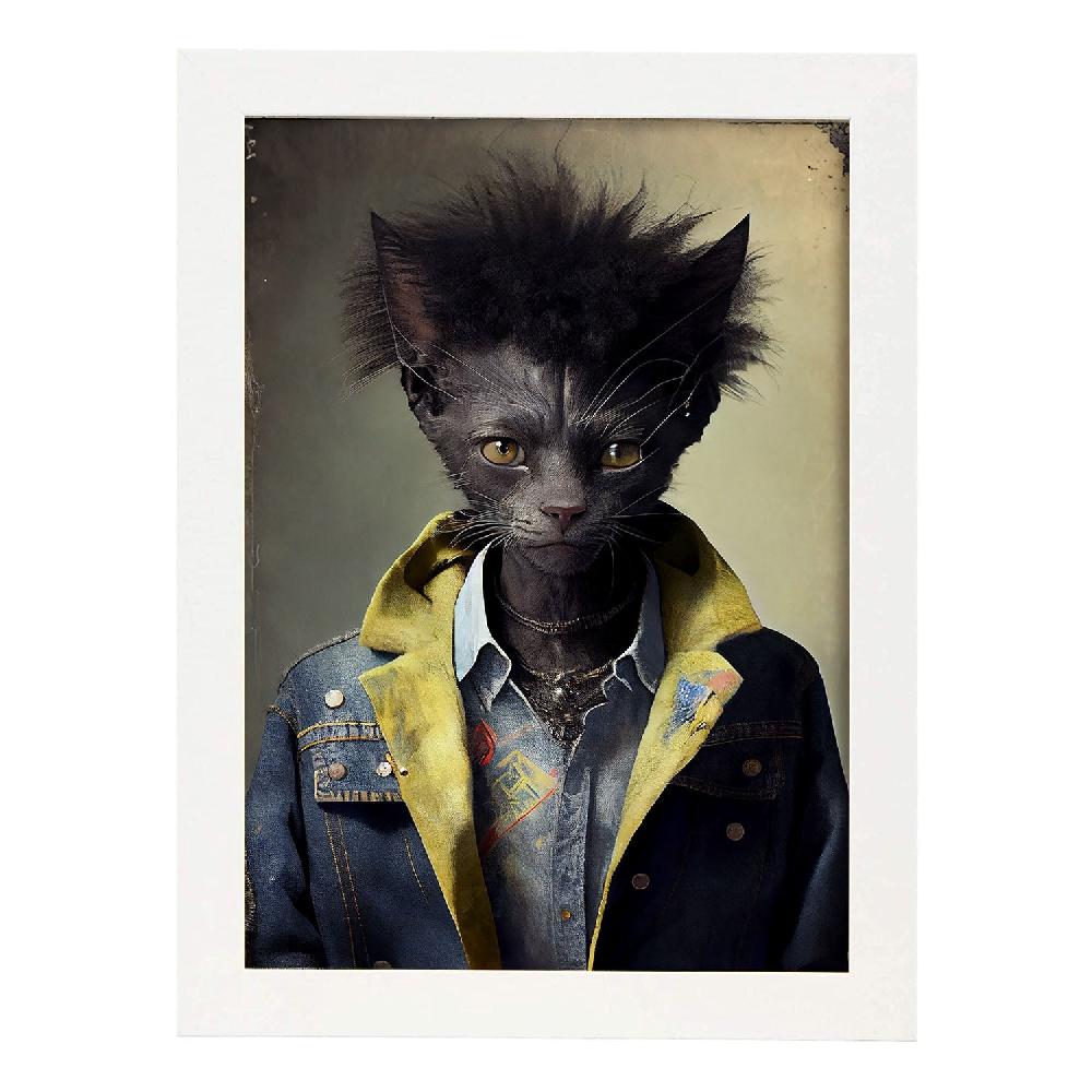 Nacnic Lámina Nacnic Lykoi Con Ropa Humana Para Diseño De Interiores