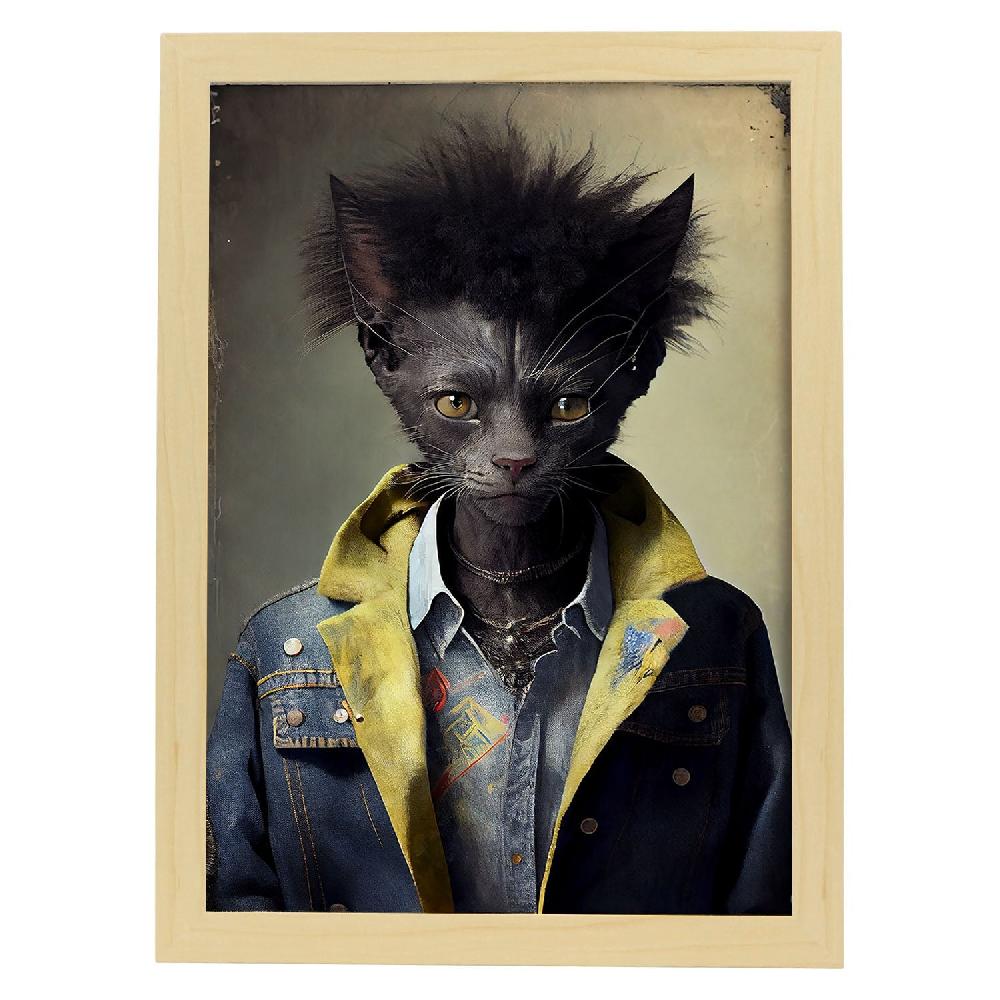 Nacnic Lámina Nacnic Lykoi Con Ropa Humana Para Diseño De Interiores