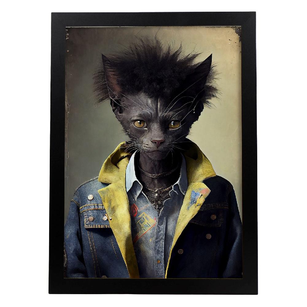 nacnic Lámina Nacnic Lykoi con Ropa Humana para Diseño de Interiores