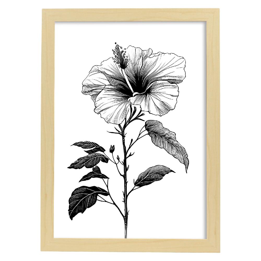 Nacnic Lámina Nacnic Minimalista De Hibisco En Linea_2