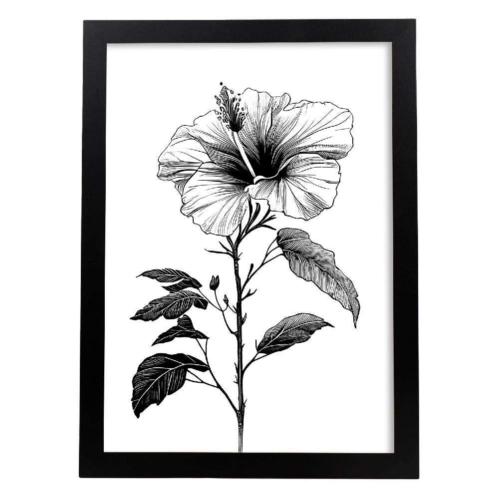 nacnic Lámina Nacnic Minimalista de Hibisco en Linea_2