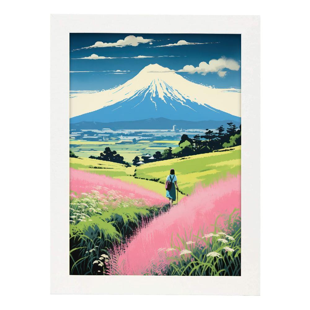 Nacnic Lámina Nacnic Montaña Fuji En Estilo Japonés Ecléctico