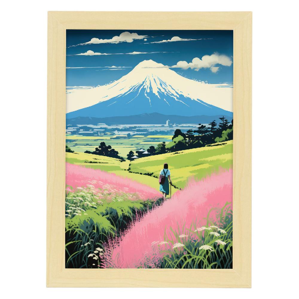 Nacnic Lámina Nacnic Montaña Fuji En Estilo Japonés Ecléctico