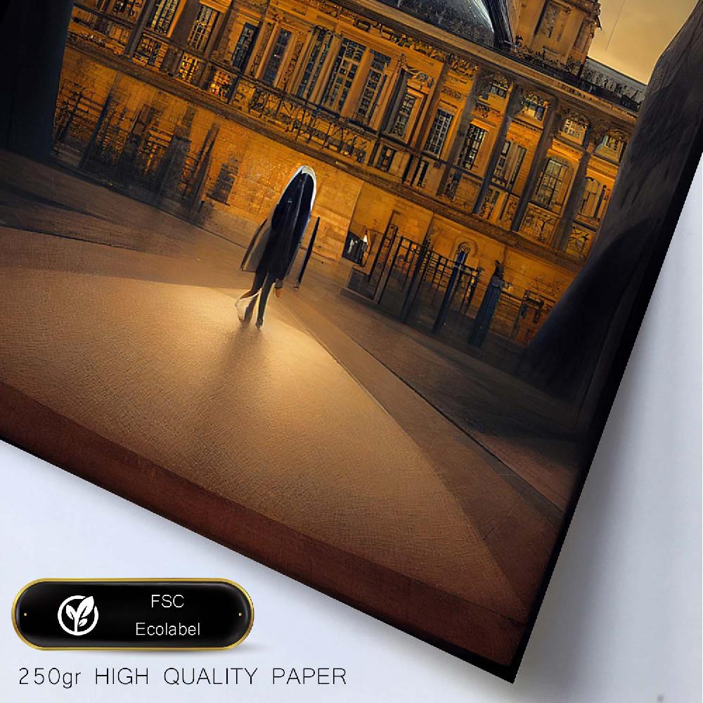 Nacnic Lámina Nacnic Museo Del Louvre 2 Al Estilo De T. Burton En Arte Gótico Y Oscuro Para Decoración De Interiores