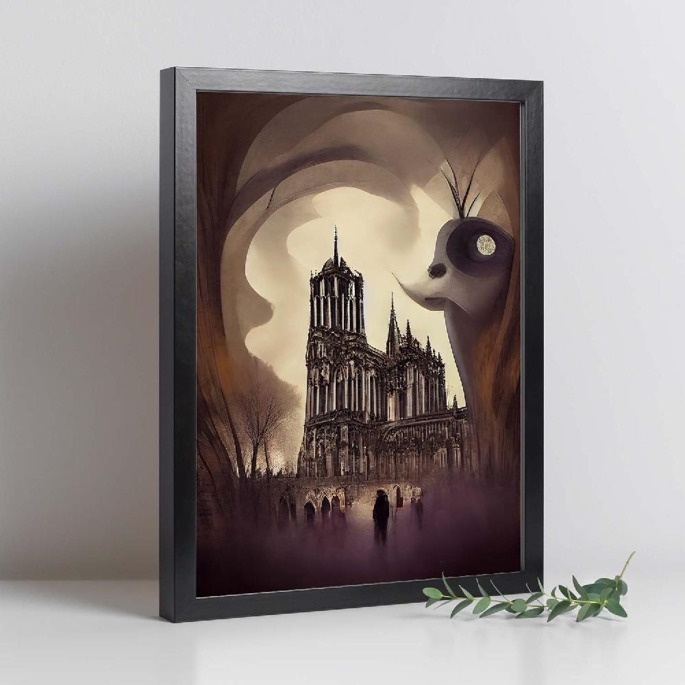 Nacnic Lámina Nacnic Notre Dame Estilo T. Burton Para Decoración De Interiores