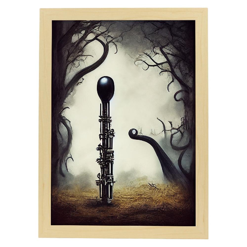 Nacnic Lámina Nacnic Oboe Sociable Estilo T. Burton Arte Gótico Para Interiores
