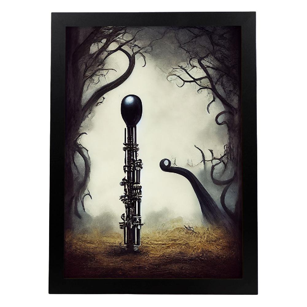 nacnic Lámina Nacnic Oboe Sociable Estilo T. Burton Arte Gótico para Interiores