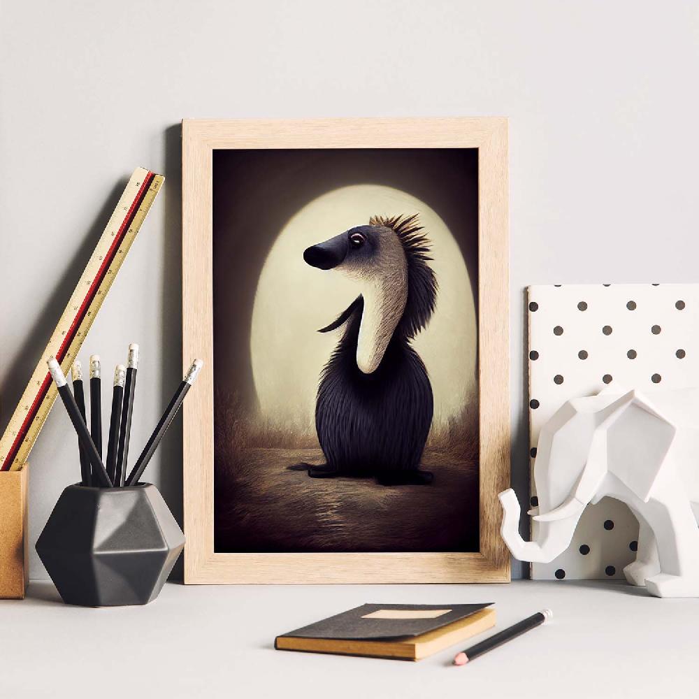 Nacnic Lámina Nacnic Oso Hormiguero Estilo T. Burton