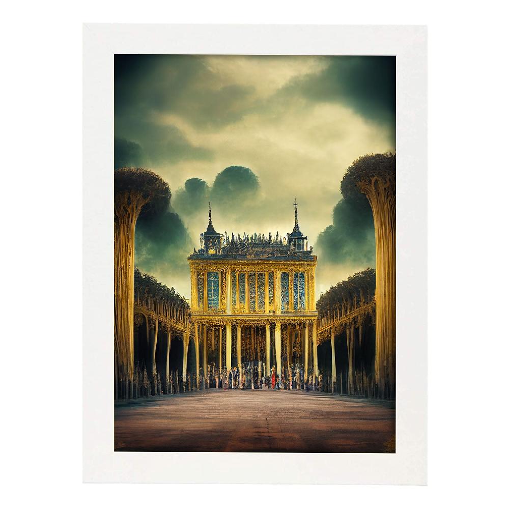 Nacnic Lámina Nacnic Palacio De Versalles Estilo T. Burton En Arte Gótico Y Oscuro Para Decoración De Interiores
