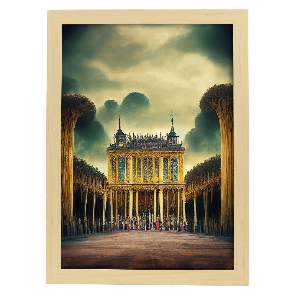 Nacnic Lámina Nacnic Palacio De Versalles Estilo T. Burton En Arte Gótico Y Oscuro Para Decoración De Interiores