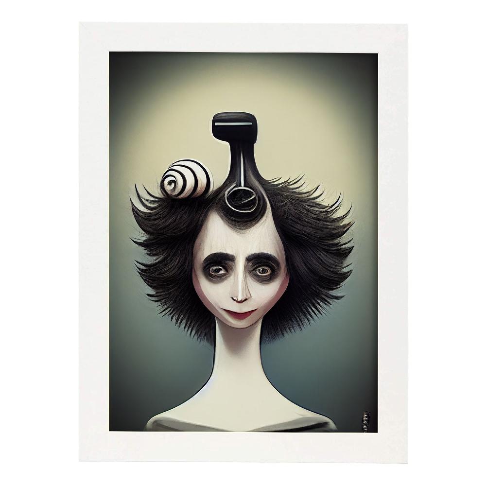 Nacnic Lámina Nacnic Peluquero Responsable Estilo T. Burton