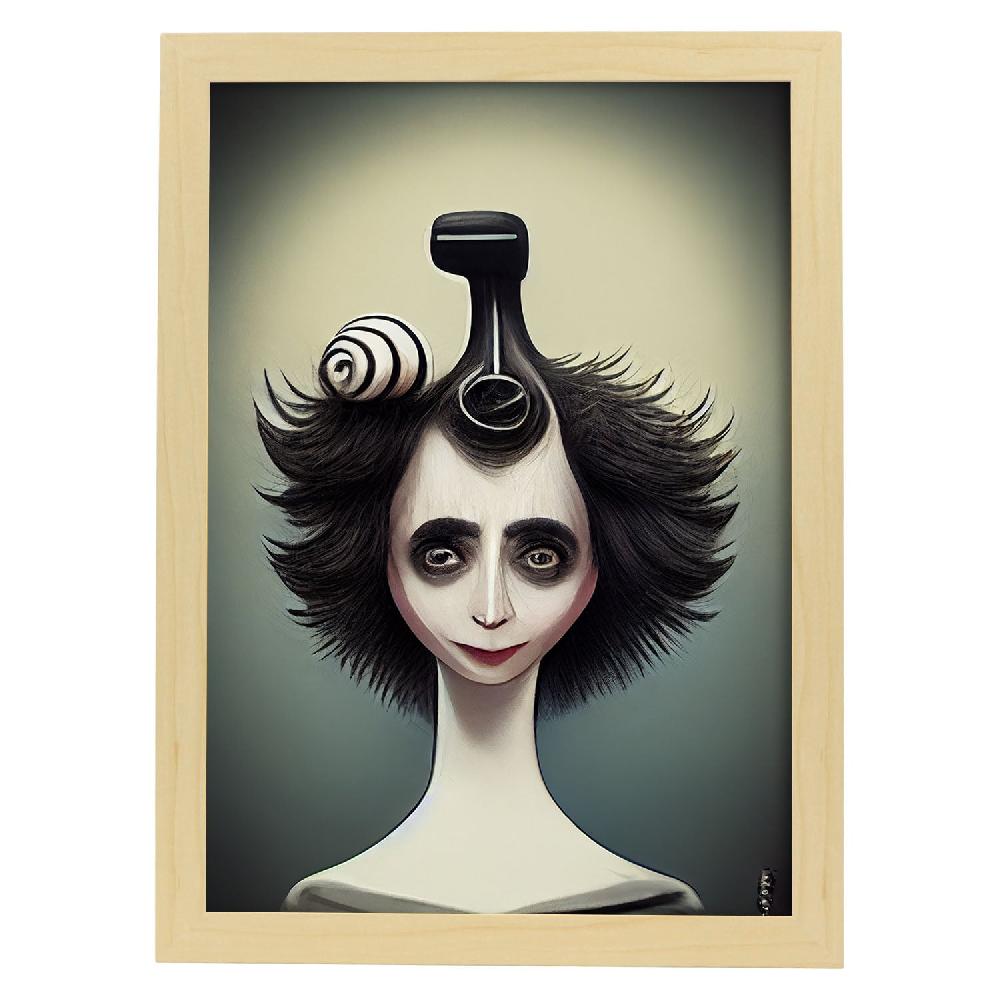 Nacnic Lámina Nacnic Peluquero Responsable Estilo T. Burton