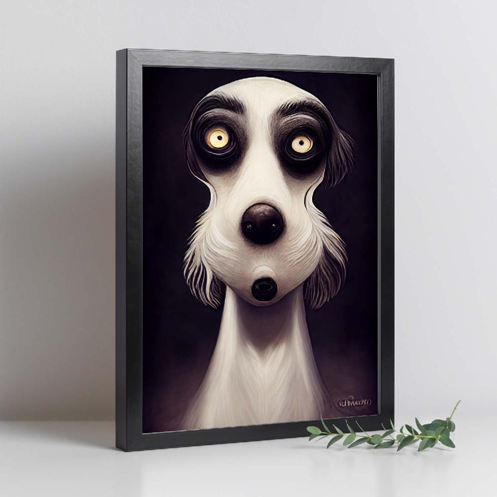 Nacnic Lámina Nacnic Perro Dependiente Estilo T. Burton Para Decoración De Interiores