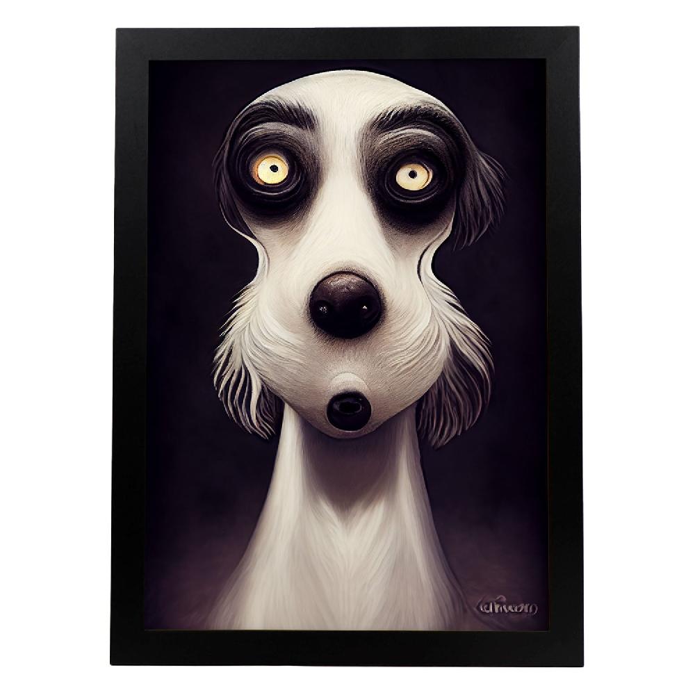 nacnic Lámina Nacnic Perro Dependiente Estilo T. Burton para Decoración de Interiores