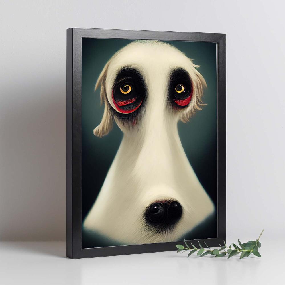 Nacnic Lámina Nacnic Perro Estilo T. Burton Arte Gótico Y Oscuro