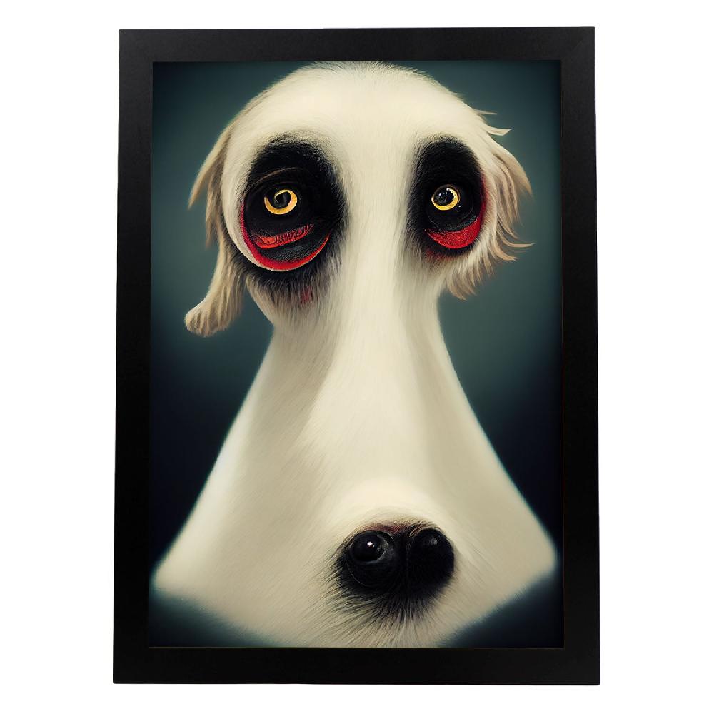 nacnic Lámina Nacnic Perro estilo T. Burton Arte Gótico y Oscuro