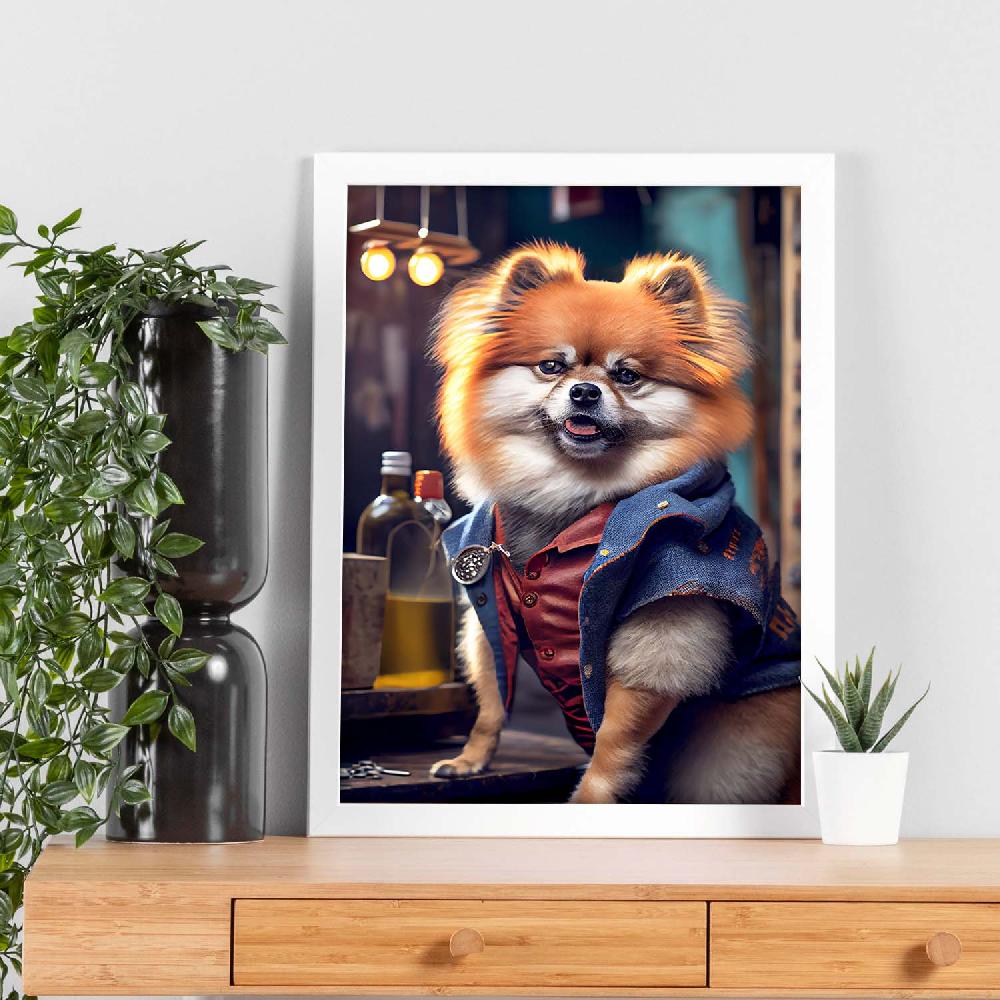 Nacnic Lámina Nacnic Pomeranian Dependiente En Estilo Fotografía A Color