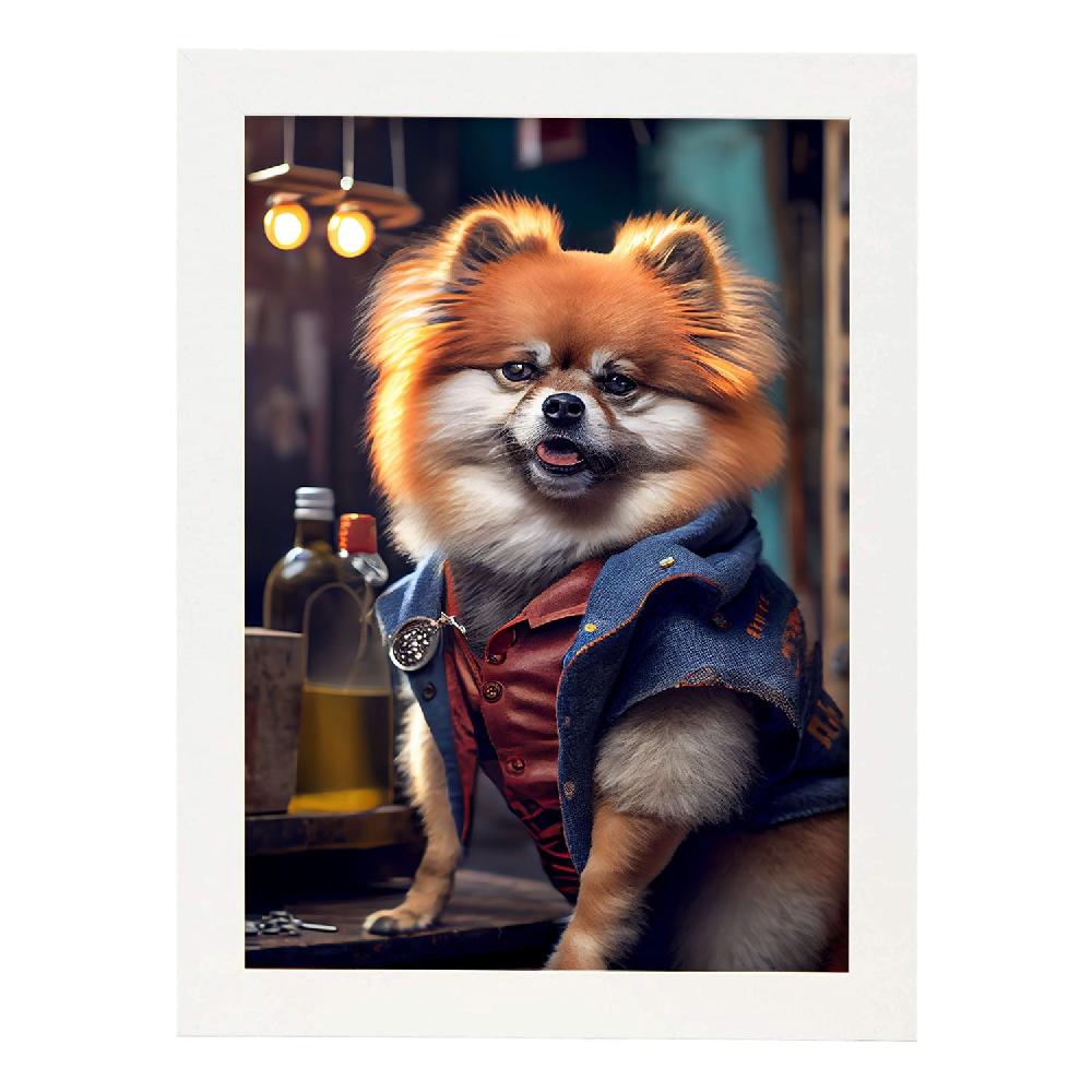 Nacnic Lámina Nacnic Pomeranian Dependiente En Estilo Fotografía A Color
