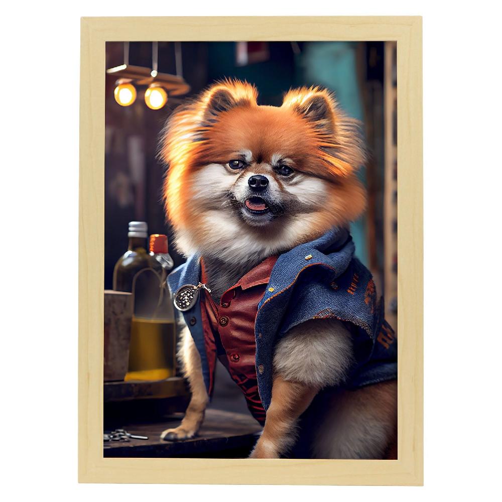 Nacnic Lámina Nacnic Pomeranian Dependiente En Estilo Fotografía A Color