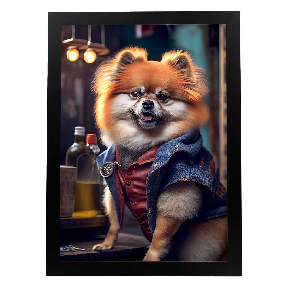 nacnic Lámina Nacnic Pomeranian Dependiente en Estilo Fotografía a Color